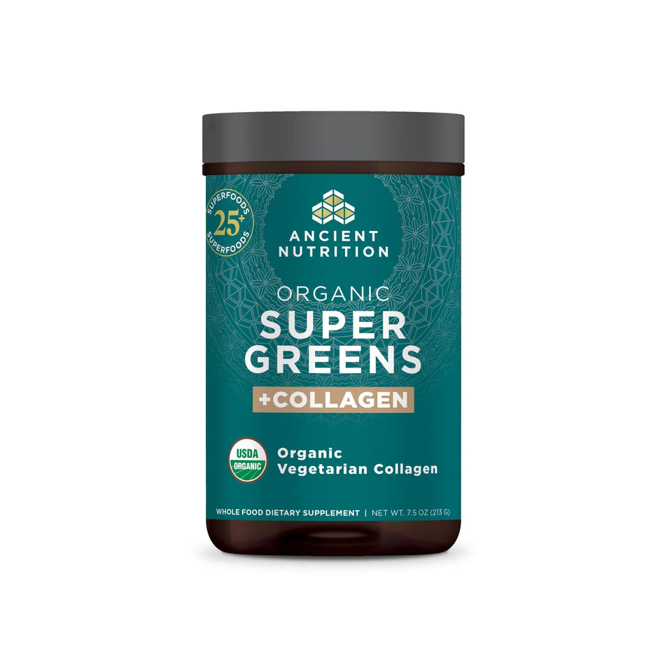 Organic SuperGreens + Collagen 7.5 OZ (213G) Ancient Nutrition