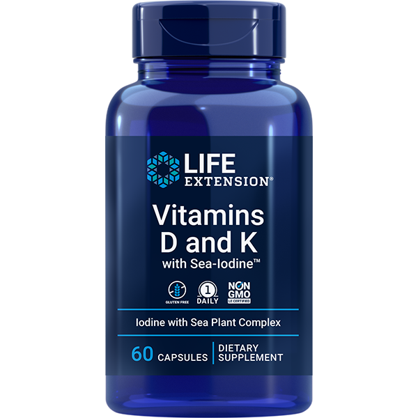 Vitamins D and K with Sea-Iodine™ 60 capsules Life Extension - Premium Vitamins & Supplements from Life Extension - Just $18.99! Shop now at Nutrigeek