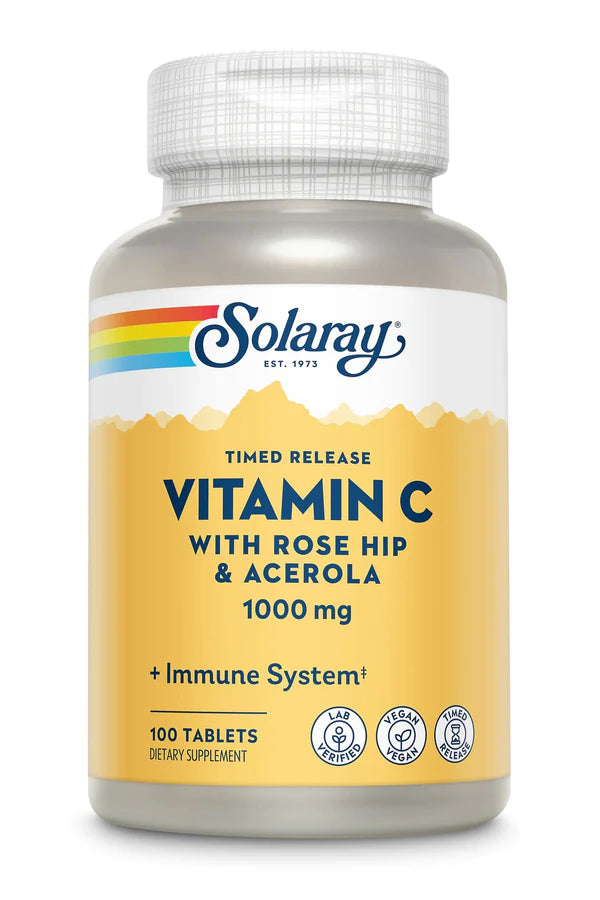 Vitamin C with Rose Hips & Acerola 1000mg Timed-Release 100 tablets Solaray