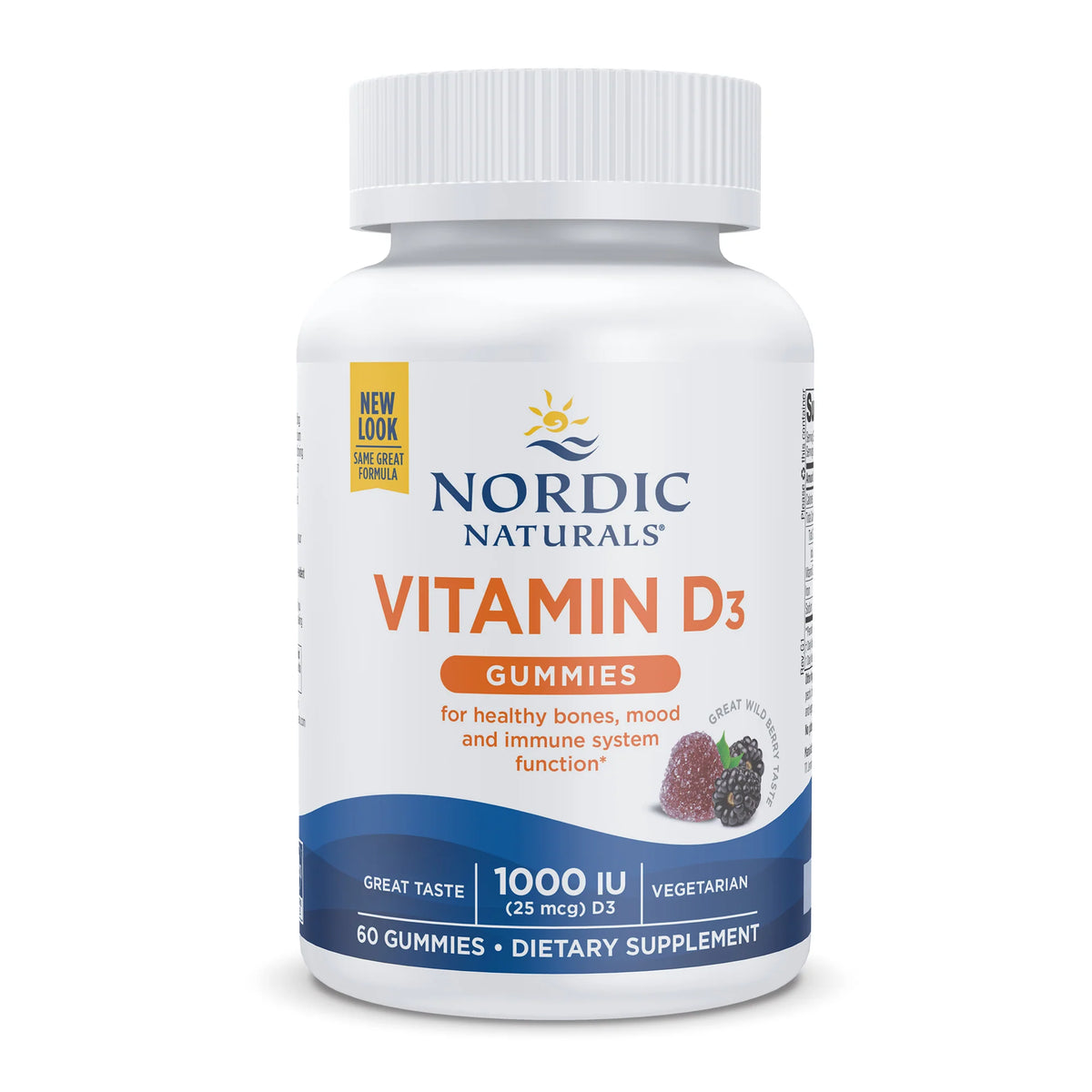 Vitamin D3 1000IU 60 Gummies Nordic Naturals - Nutrigeek