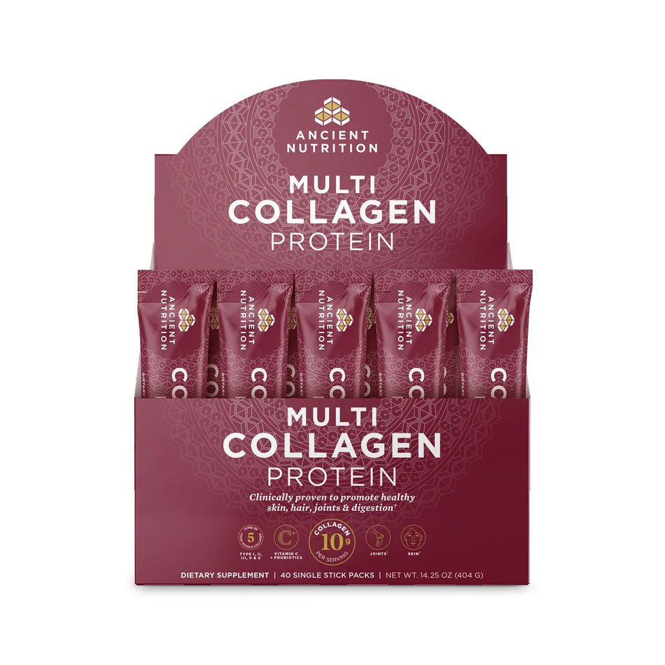 Multi Collagen Protein 40ct Stick Packs Ancient Nutrition - Nutrigeek