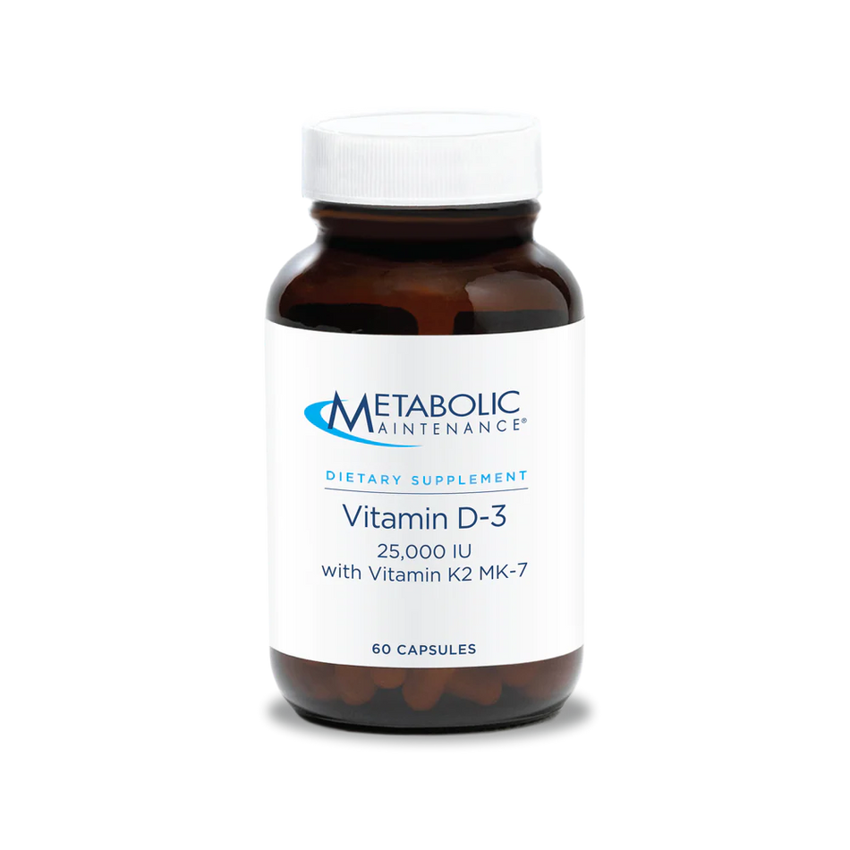 Vitamin D-3 25,000 IU with Vitamin K2 MK-7 60 capsules Metabolic Maintenance