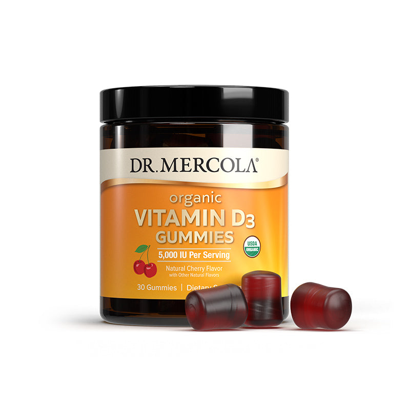 Organic Vitamin D3 5000 IU Gummies - Cherry 30 Gummies Dr.Mercola