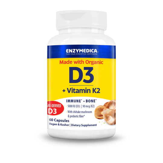 Vitamin D3 + K2 Organic 60 capsules Enzymedica
