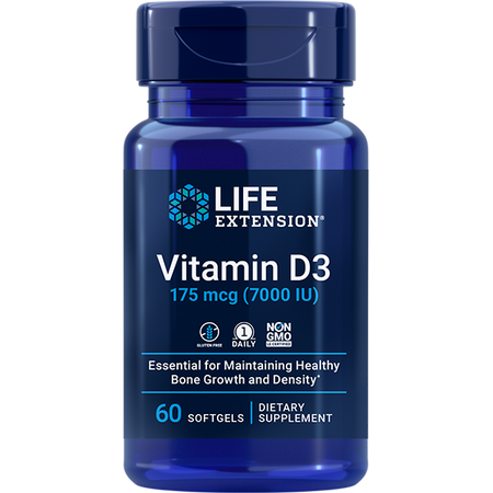 Vitamin D3 175 mcg (7000 IU), 60 softgels Life Extension - Premium Vitamins & Supplements from Life Extension - Just $10.99! Shop now at Nutrigeek