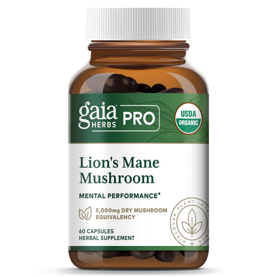 Lion's Mane Mushroom 60 capsules Gaia Herbs - Premium Vitamins & Supplements from Gaia Herbs - Just $35.99! Shop now at Nutrigeek