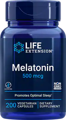 Melatonin 500 mcg 200 capsules Life Extension - Nutrigeek