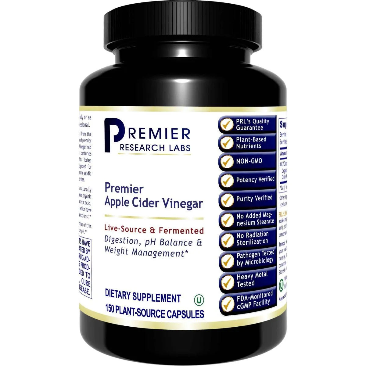 Apple Cider Vinegar Premier 150 capsules Premier Research Labs
