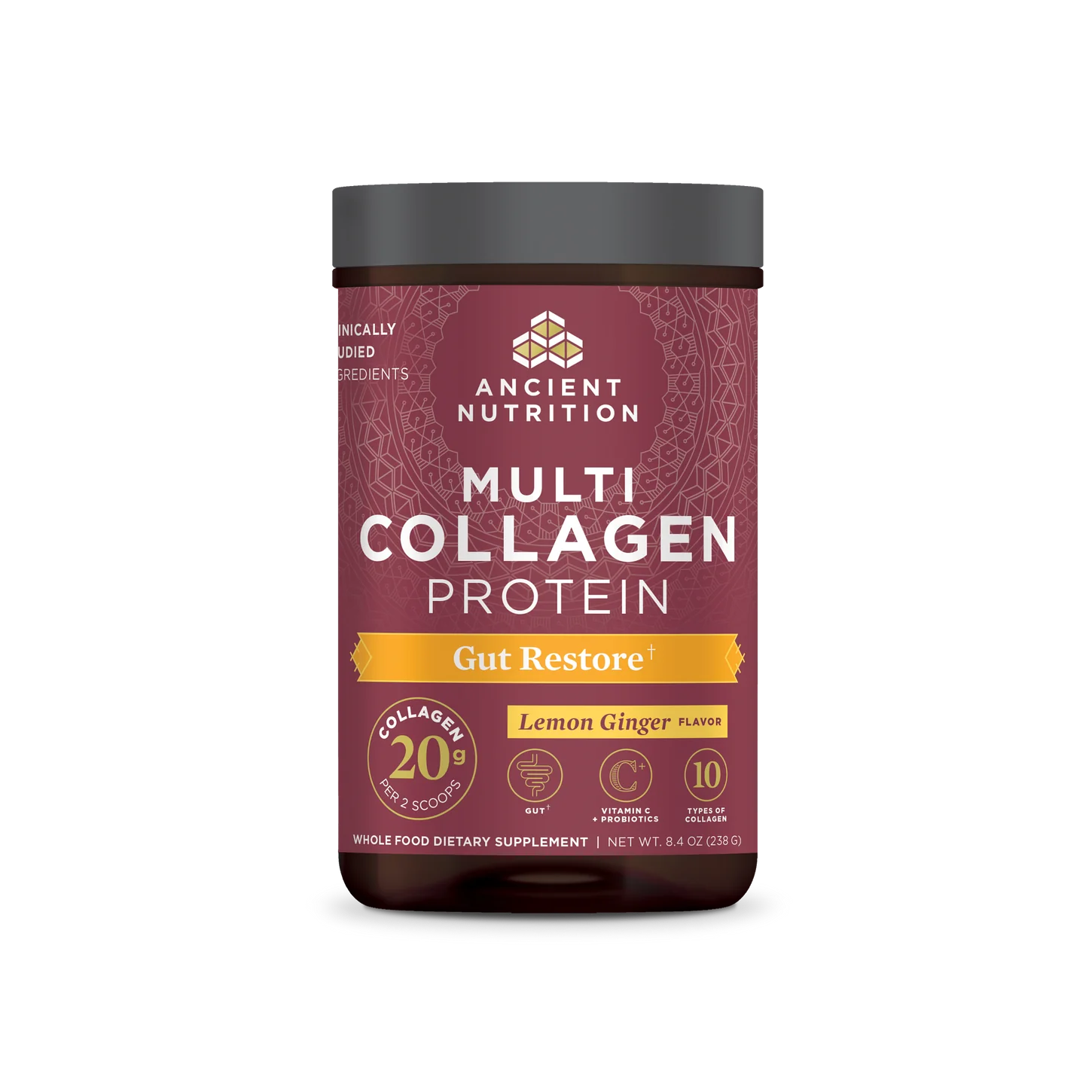 Multi Collagen Protein Gut Restore 20 Serving 8.4 OZ (238G) Ancient Nutrition - Nutrigeek