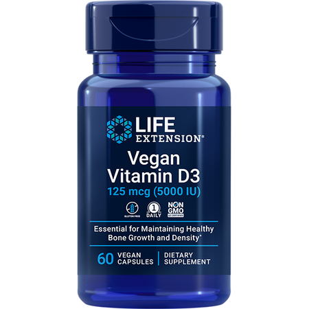 Vegan Vitamin D3 125 mcg 60 capsules Life Extension - Premium Vitamins & Supplements from Life Extension - Just $16.99! Shop now at Nutrigeek