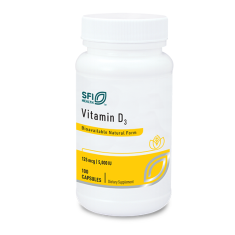 Vitamin D3 5000IU / 125 mg 100 capsules Klaire Labs / SFI Health