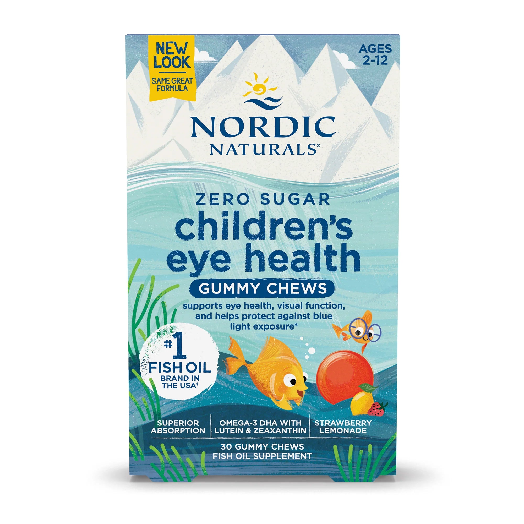 Children's Eye Health Strawberry Lemonade 30 Gummy Chews Nordic Naturals - Nutrigeek