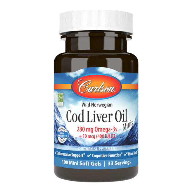 Cod Liver Oil Minis 280 mg 100 softgels Carlson Labs