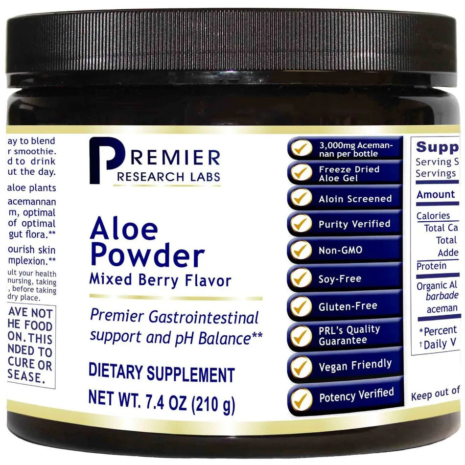 Aloe Powder-Mixed Berry Flavor 7.4 OZ (210G) Premier Research Labs