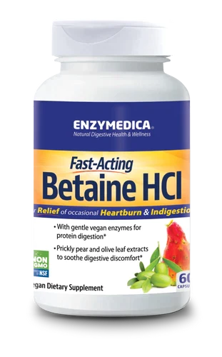 Betaine HCl 60 capsules Enzymedica - Premium Vitamins & Supplements from Enzymedica - Just $15.49! Shop now at Nutrigeek