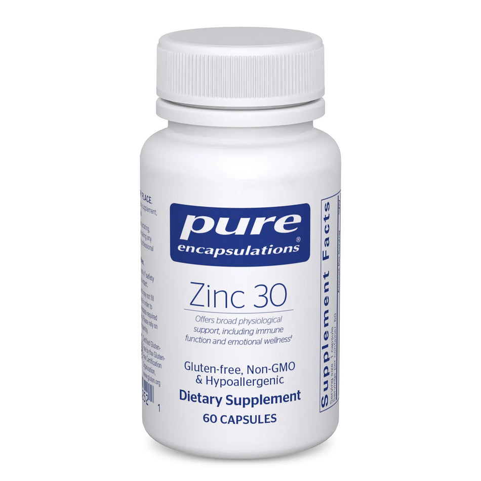 Zinc 30 mg 60 capsules Pure Encapsulations - Premium Vitamins & Supplements from Pure Encapsulations - Just $15.60! Shop now at Nutrigeek