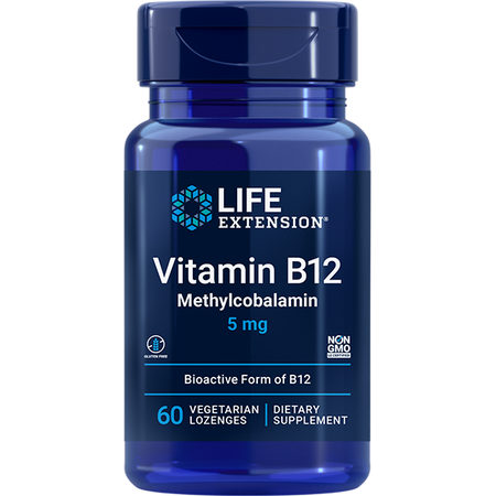 Vitamin B12 Methylcobalamin 5mg 60 lozenges Life Extension - Premium Vitamins & Supplements from Life Extension - Just $24.99! Shop now at Nutrigeek