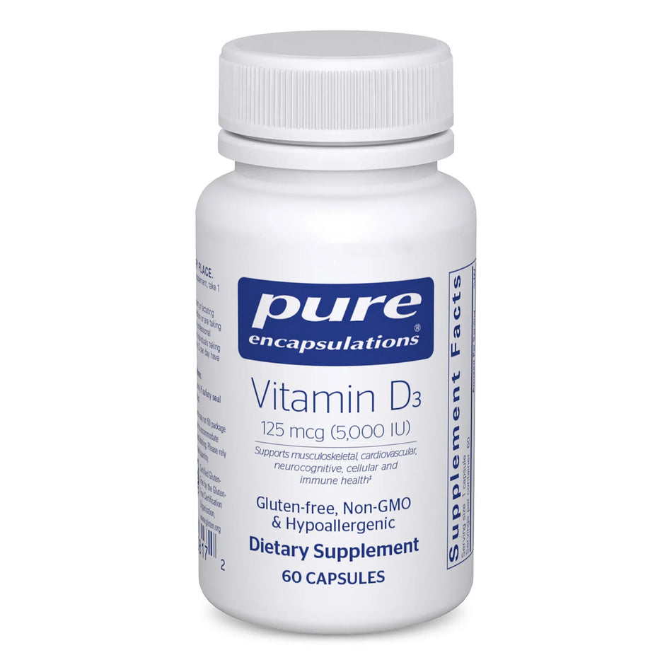 Vitamin D3 125 mcg (5,000 IU) 60 capsules Pure Encapsulations - Premium Vitamins & Supplements from Pure Encapsulations - Just $19.80! Shop now at Nutrigeek