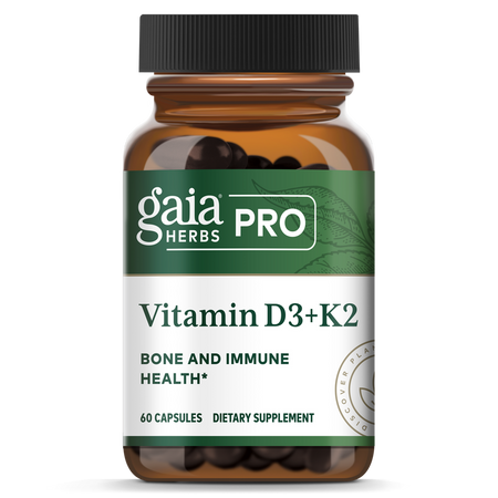 Vitamin D3 + K2 60 capsules Gaia Herbs - Premium Vitamins & Supplements from Gaia Herbs - Just $28.00! Shop now at Nutrigeek