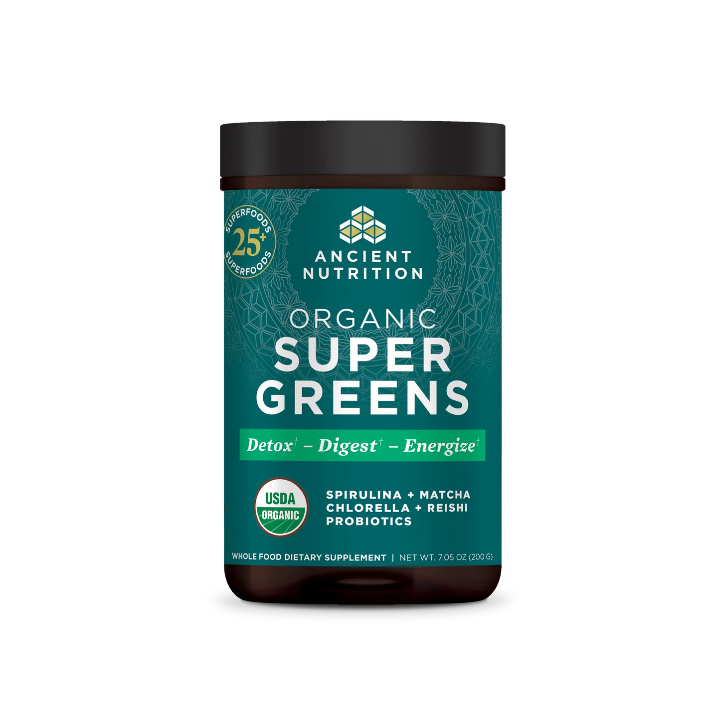 Organic SuperGreens Detox - Digest - Energize powder 25 serving Ancient Nutrition