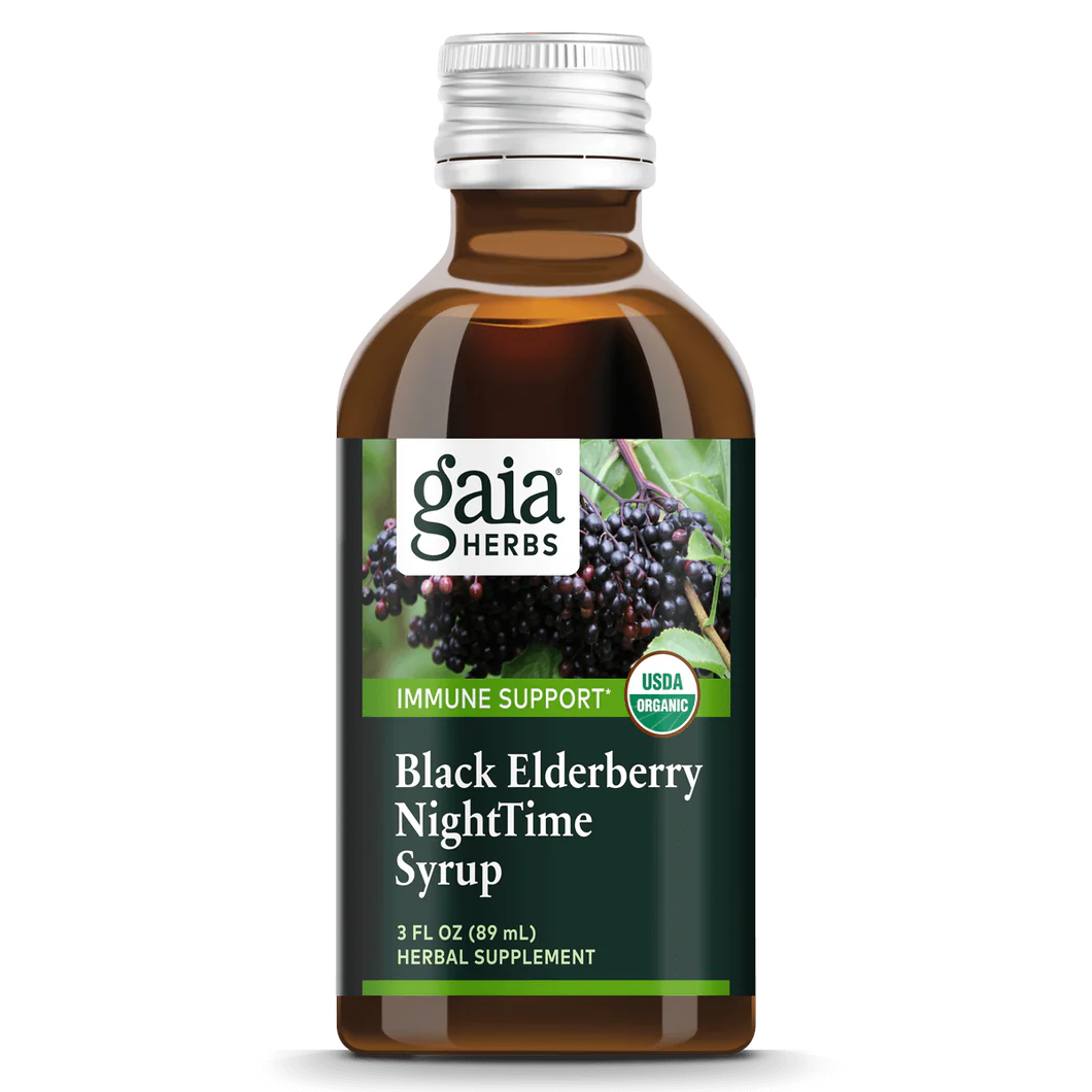 Black Elderberry NightTime Syrup Gaia Herbs - Premium Vitamins & Supplements from Gaia Herbs - Just $22.99! Shop now at Nutrigeek
