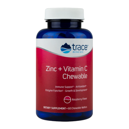 Zinc + Vitamin C Chewable - Raspberry 60 wafers Trace Minerals Research - Premium Vitamins & Supplements from Trace Minerals Research - Just $18.69! Shop now at Nutrigeek