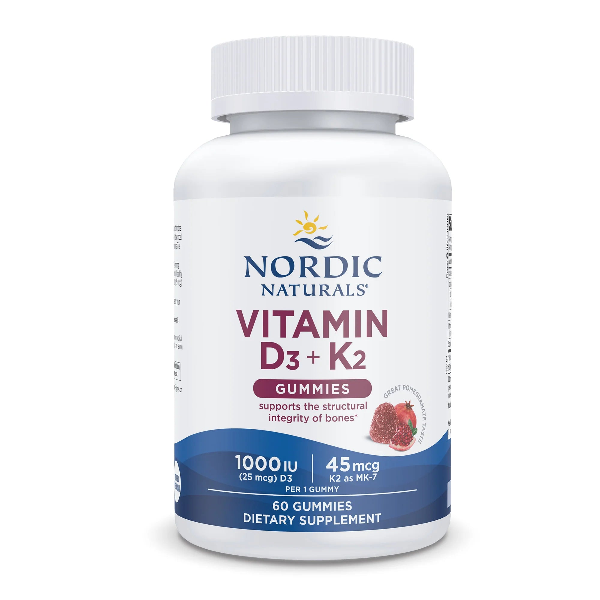 Vitamin D3+K2 Pomegranate 60 Gummies Nordic Naturals - Nutrigeek