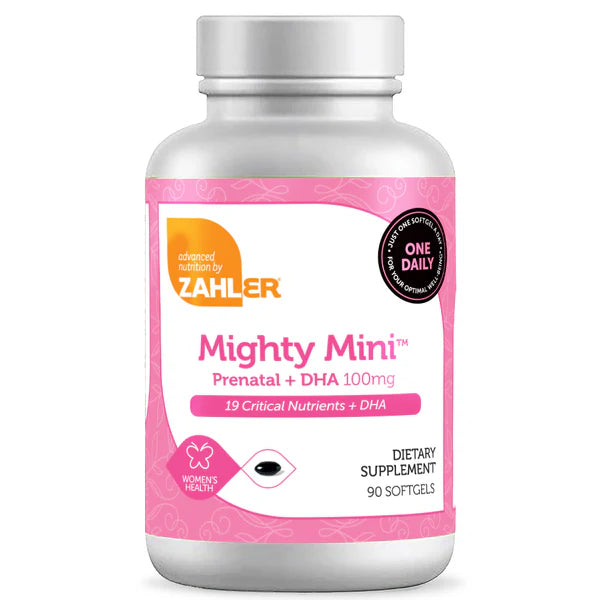 Mighty Mini Prenatal + DHA 90 softgels Zahler