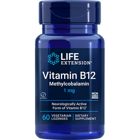 Vitamin B12 Methylcobalamin 1mg 60 lozenges Life Extension - Premium Vitamins & Supplements from Life Extension - Just $7.99! Shop now at Nutrigeek