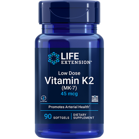 Low-Dose Vitamin K2 Menaquinone-7 (MK-7) 45 mcg 90 softgels  Life Extension - Premium Vitamins & Supplements from Life Extension - Just $13.99! Shop now at Nutrigeek