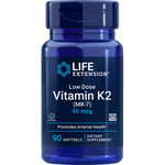 Low-Dose Vitamin K2 Menaquinone-7 (MK-7) 45 mcg 90 softgels  Life Extension - Premium Vitamins & Supplements from Life Extension - Just $13.99! Shop now at Nutrigeek