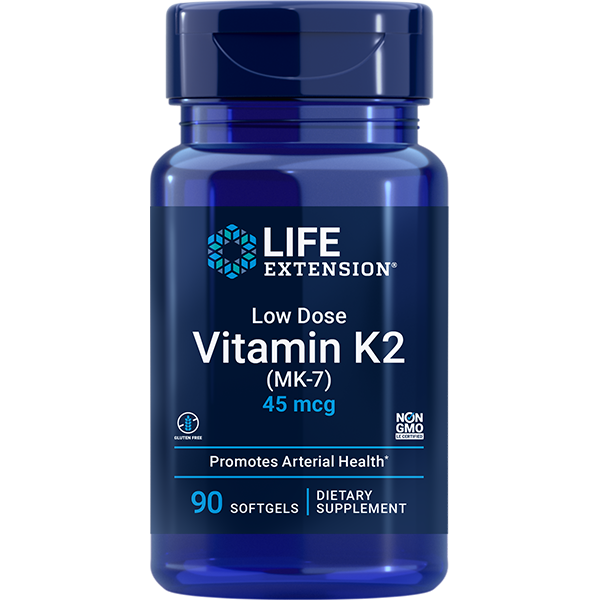 Low-Dose Vitamin K2 Menaquinone-7 (MK-7) 45 mcg 90 softgels  Life Extension - Premium Vitamins & Supplements from Life Extension - Just $13.99! Shop now at Nutrigeek
