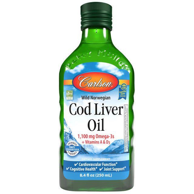 Cod Liver Oil 1,100 mg 8.4 fl oz (250ml) Carlson Labs