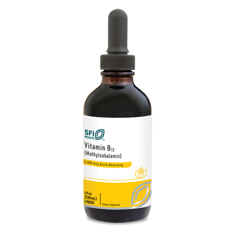 Vitamin B12 LIQUID (Methylcobalamin) 5,000 mcg 4oz (120ml) KLAIRE LABS / SFI Health