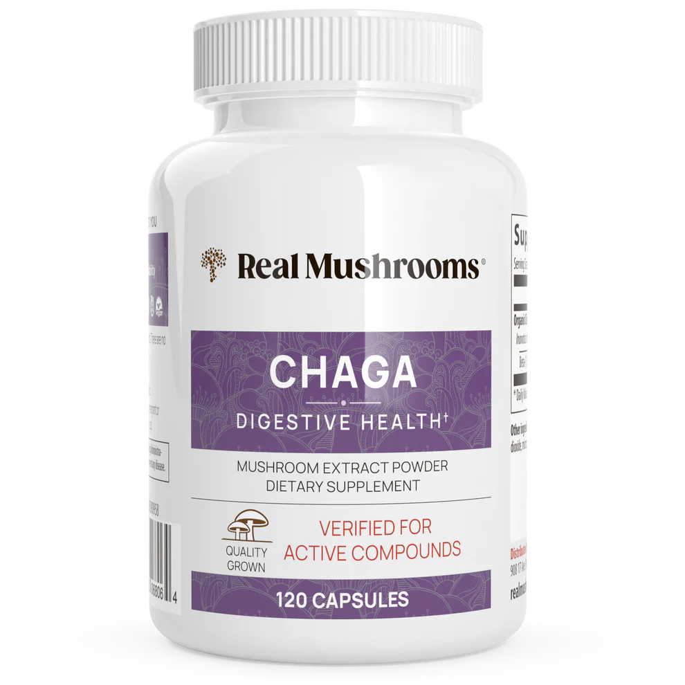 Chaga Extract Organic 1000 mg Capsules Real Mushrooms