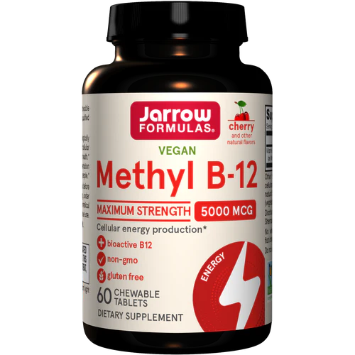 Methyl B-12 5000mcg Cherry 60 Chewable Tablets Jarrow Formulas