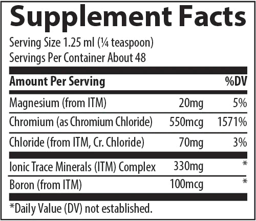 Liquid Ionic Chromium 550mcg 2 ounces (59ml) Trace Minerals Research - Premium Vitamins & Supplements from Trace Minerals Research - Just $20.99! Shop now at Nutrigeek