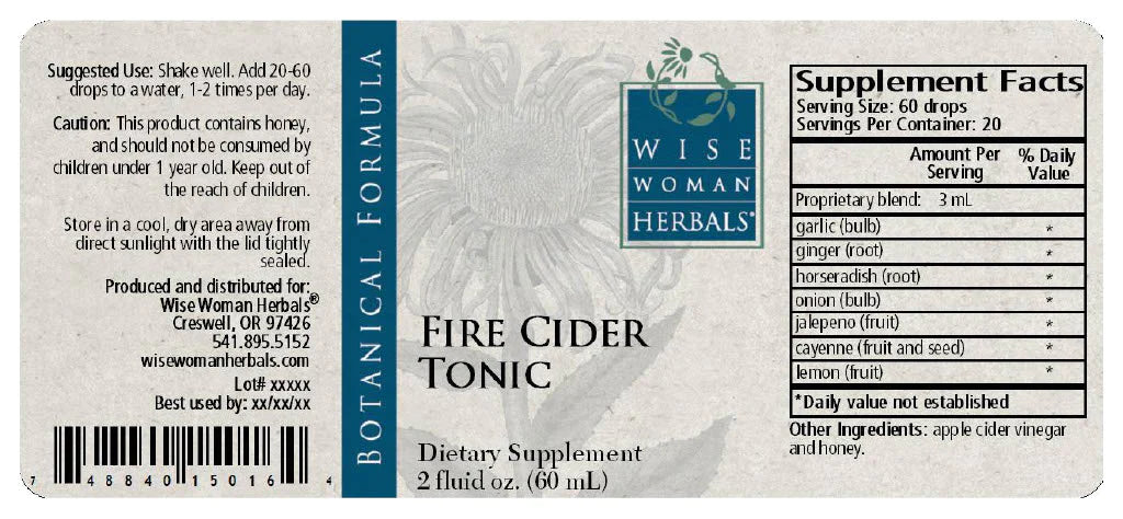 Fire Cider Wise Woman Herbals - Premium Vitamins & Supplements from Wise Woman Herbals - Just $18.99! Shop now at Nutrigeek