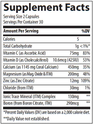 Coral Calcium w/ ConcenTrace 60 capsules Trace Minerals Research - Premium Vitamins & Supplements from Trace Minerals Research - Just $37.59! Shop now at Nutrigeek