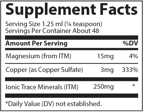Liquid Ionic Copper 2 ounces (59ml) Trace Minerals Research - Premium Vitamins & Supplements from Trace Minerals Research - Just $18.69! Shop now at Nutrigeek