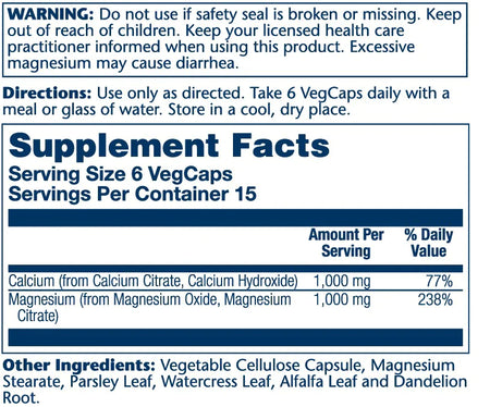 Calcium & Magnesium Citrate 1:1 Ratio 180 capsules Solaray - Premium Vitamins & Supplements from Solaray - Just $22.29! Shop now at Nutrigeek