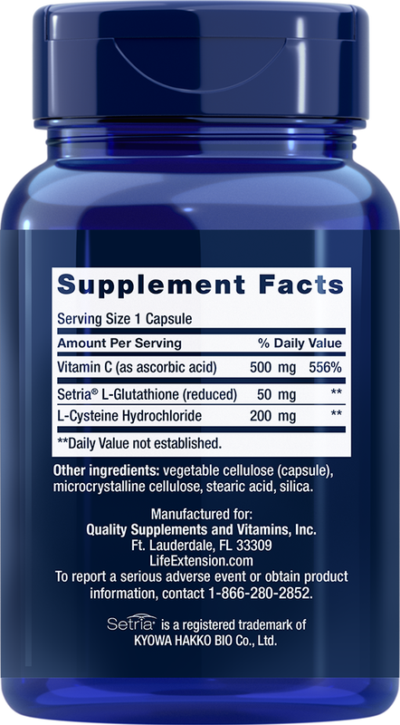 Glutathione, Cysteine & C 100 capsules Life Extension - Premium Vitamins & Supplements from Life Extension - Just $19.99! Shop now at Nutrigeek