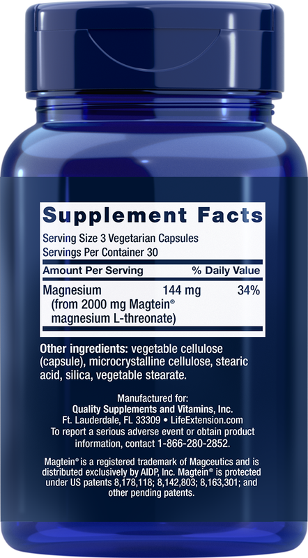 Neuro-Mag Magnesium L-Threonate 90 caps Life Extension - Premium Vitamins & Supplements from Life Extension - Just $30.75! Shop now at Nutrigeek