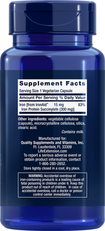 Iron Protein Plus 300 mg 100 capsules Life Extension - Premium Vitamins & Supplements from Life Extension - Just $21.99! Shop now at Nutrigeek