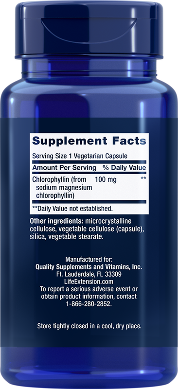 Chlorophyllin 100mg 100 capsules Life Extension - Premium Vitamins & Supplements from Life Extension - Just $19.99! Shop now at Nutrigeek