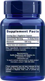 Melatonin 500 mcg 200 capsules Life Extension - Nutrigeek