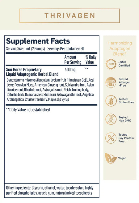 Thrivagen Liposomal Adaptogenic Elixir 50 ml Quicksilver Scientific - Nutrigeek