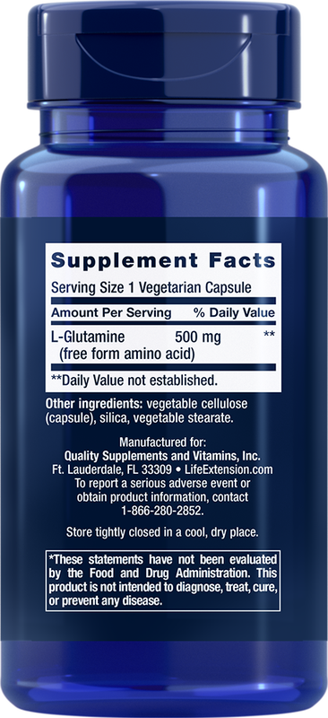 L-Glutamine 500 mg 100 capsules Life Extension - Premium Vitamins & Supplements from Life Extension - Just $12.99! Shop now at Nutrigeek