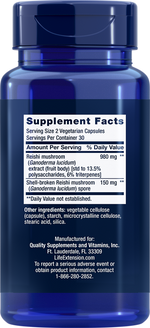 Reishi Extract Mushroom Complex 60 capsules Life Extension - Premium Vitamins & Supplements from Life Extension - Just $22.99! Shop now at Nutrigeek