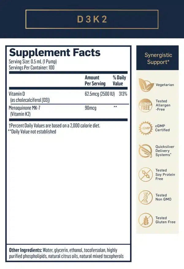 Nanoemulsified D3K2 50 ml Quicksilver Scientific - Nutrigeek